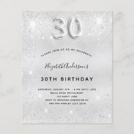 Silberner Glitzer zum 30. Geburtstag