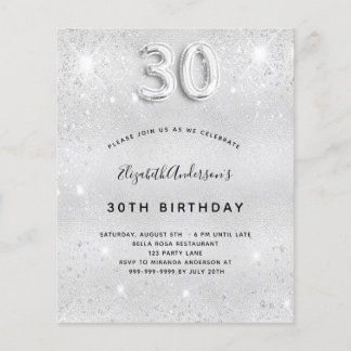 Silberner Glitzer zum 30. Geburtstag