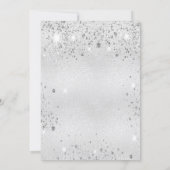 Silberner Glitzer zum Geburtstag elegant glamourös Einladung (Rückseite)