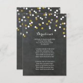 Silberner Goldconfetti-Hochzeits-Richtungs-Einsatz Begleitkarte (Vorne/Hinten)