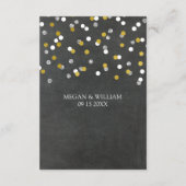 Silberner Goldconfetti-Hochzeits-Richtungs-Einsatz Begleitkarte (Rückseite)