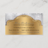 Silberner Golddamast-Haar-Stylist-Salon Visitenkarte (Rückseite)