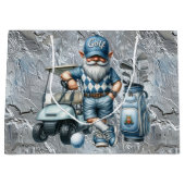 Silberner Golf-Elf Große Geschenktüte (Vorderseite)