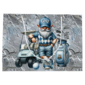 Silberner Golf-Elf Große Geschenktüte (Rückseite)