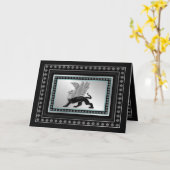 Silberner Greif Karte (Gelbe Blume)