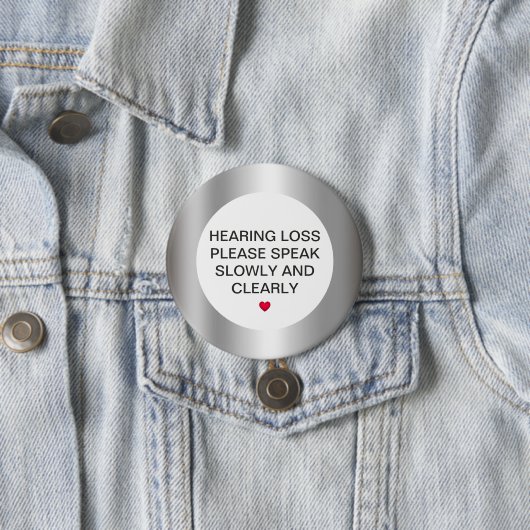 Silberner Hörverlust 3" Schaltfläche Button (Beispiel)