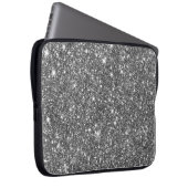Silberner Imitat-Glitzer-modernes Girly Muster Laptopschutzhülle (Vorne Rechts)