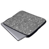 Silberner Imitat-Glitzer-modernes Girly Muster Laptopschutzhülle (Vorne Knopf)