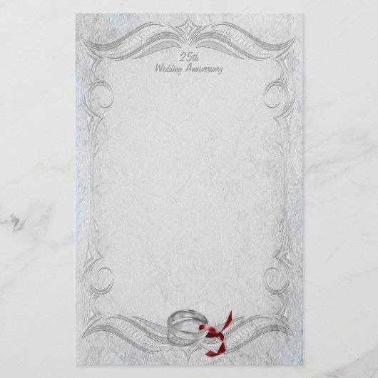 Silberner Jahrestag Briefpapier (Vorderseite)
