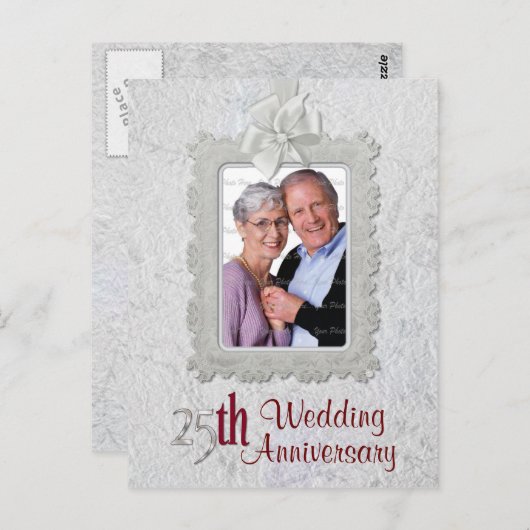 Silberner Jahrestag Postkarte (Vorne/Hinten)