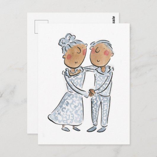 Silberner Jahrestag Postkarte (Vorne/Hinten)