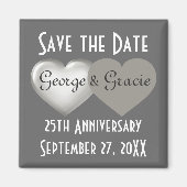 Silberner Jahrestag Save the Date Magnet (Vorne)