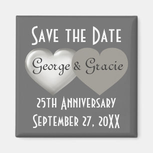 Silberner Jahrestag Save the Date Magnet