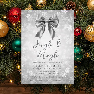Silberner Jingle Mingle Weihnachtsfeier Bogen Schn Einladung
