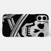 Silberner Jolly Roger Case-Mate iPhone Hülle (Rückseite (Horizontal))