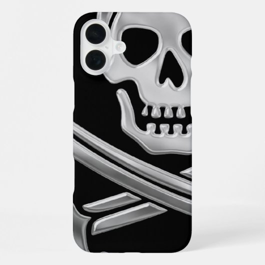 Silberner Jolly Roger iPhone Hülle (Rückseite)