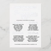 Silberner Junggeselinnen-Abschied Scavenger Jagdsp Folieneinladung (Vorderseite)