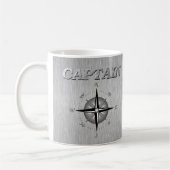Silberner Kapitän mit Kompassrose Kaffeetasse (Links)