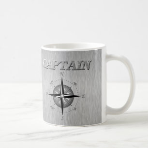 Silberner Kapitän mit Kompassrose Kaffeetasse