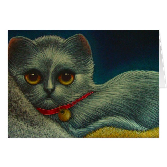 SILBERNER KÄTZCHENCAT MIT ROTEM KRAGEN FERTIGEN (Vorderseite (Horizontal))