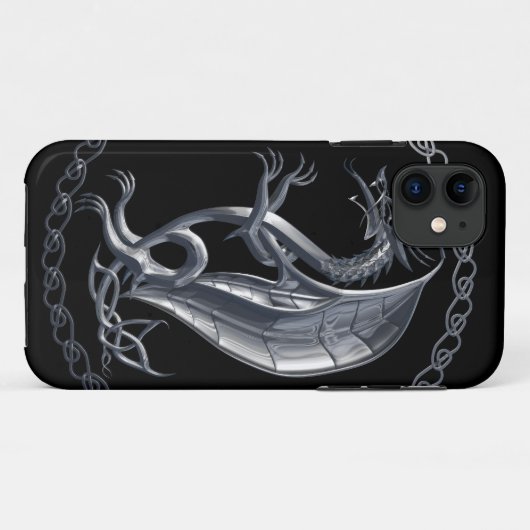 Silberner keltischer Drache Case-Mate iPhone Hülle (Rückseite (Horizontal))