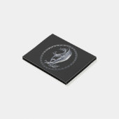 Silberner keltischer Drache Post-it Klebezettel (angewinkelt)