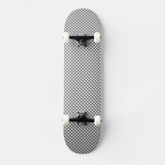 Silberner Kohlenstoff-Faser-Art-Druck Skateboard (Vorderseite)