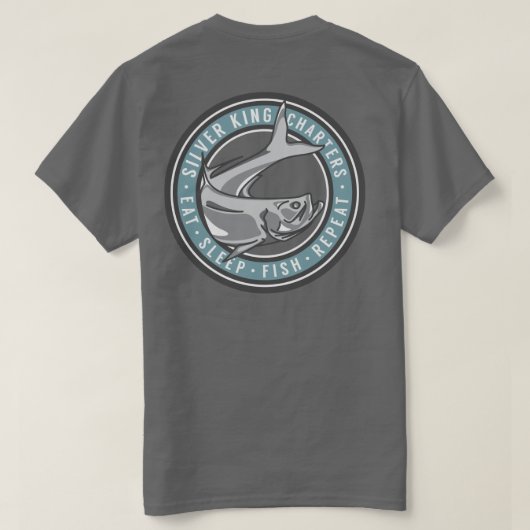 Silberner König Charters Blue T-Shirt (Design Rückseite)