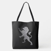 Silberner Königslöwe auf Schwarz Tasche (Rückseite)