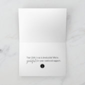 Silberner Kunde Vielen Dank für Ihre Wertschätzung Dankeskarte (Innenseite)