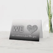 Silberner Kunde Vielen Dank für Ihre Wertschätzung Dankeskarte (Vorderseite)