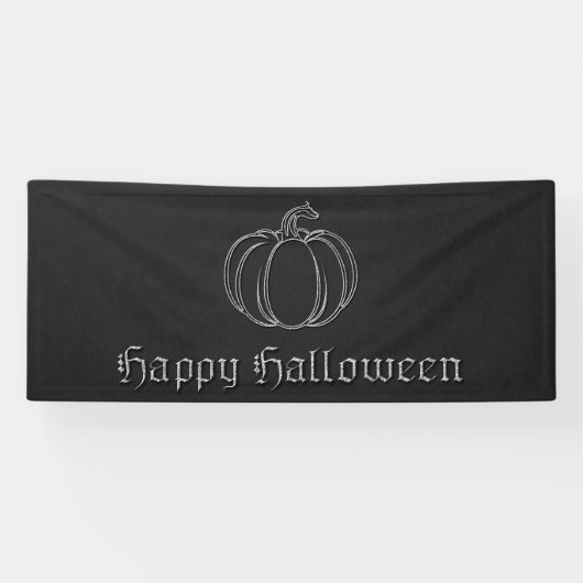 Silberner Kürbis Halloween Banner (Horizontal)
