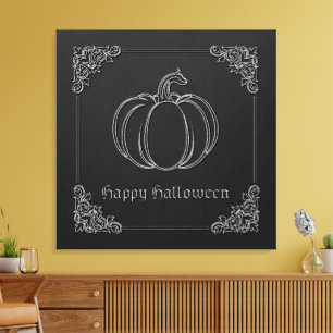 Silberner Kürbis Halloween Leinwanddruck