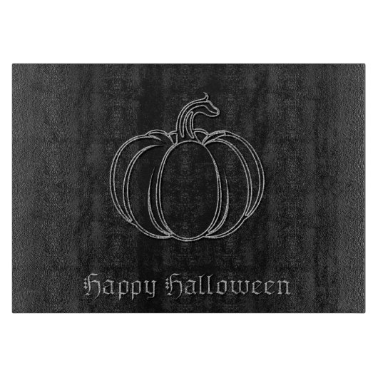 Silberner Kürbis Halloween Schneidebrett (Vorderseite)