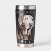 Silberner Labrador Retriever Hund Thermobecher (Vorderseite)