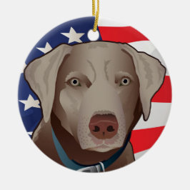Silberner Labrador-Retriever von Amerika Keramikornament