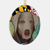 Silberner Labrador-Retriever von Maryland Keramikornament (Rechts)