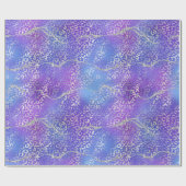 Silberner Leopard Agat | Glam Abstract Gradient Geschenkpapier (Flach)