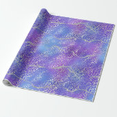 Silberner Leopard Agat | Glam Abstract Gradient Geschenkpapier (Ungerollt)
