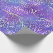 Silberner Leopard Agat | Glam Abstract Gradient Geschenkpapier (Ecke)