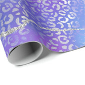 Silberner Leopard Agat | Glam Abstract Gradient Geschenkpapier (Rolleneckpunkt)