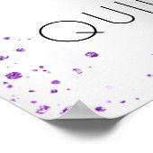 Silberner lila Glitzer aus Quinceanera willkommen Poster (Ecke)