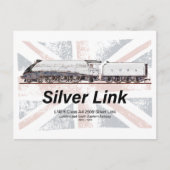Silberner Link LNER-Klasse-A4-Lokomotivenprofilfla Postkarte (Vorderseite)