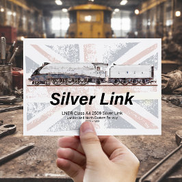 Silberner Link LNER-Klasse-A4-Lokomotivenprofilfla Postkarte