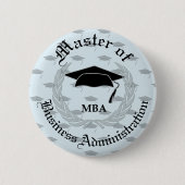Silberner LorbeerWreath MBA-Abschluss Button (Vorderseite)