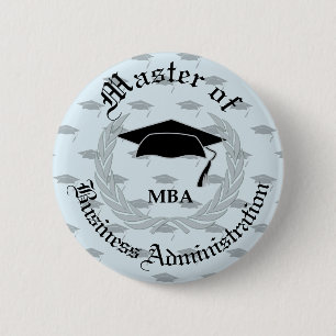 Silberner LorbeerWreath MBA-Abschluss Button