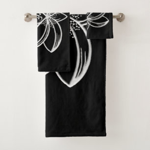 Silberner Lotus  Badhandtuch Set