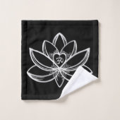 Silberner Lotus  Badhandtuch Set (Waschlappen)