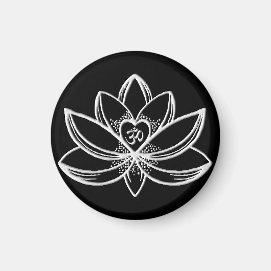 Silberner Lotus Magnet (Vorne)