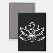 Silberner Lotus Magnet (Vorderseite/Rückseite)